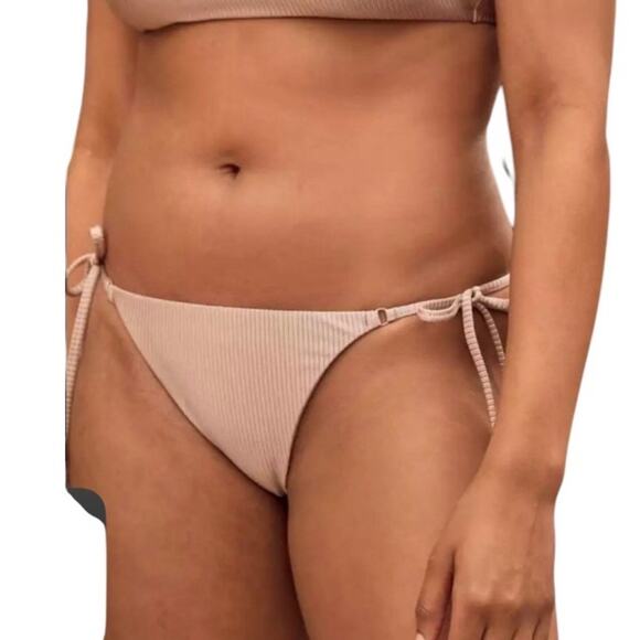 aerie Other - Aerie NWT Shiny Ribbed Textured Cheekier String Bikini Bottom Extra Extra Large